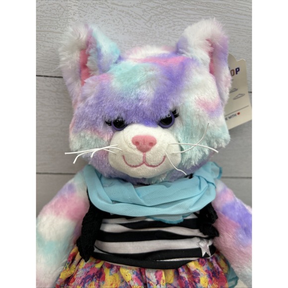 Build-A-Bear‎ Pastel Swirl Kitty with 3 Pieces Of Clothing - Picture 2 of 5